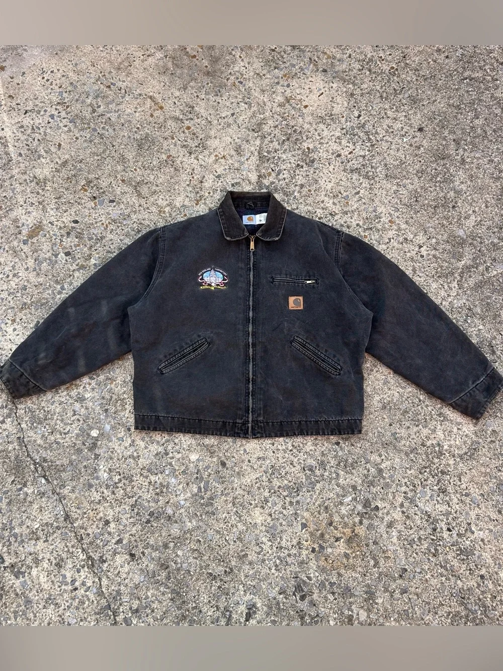VTG Rare 90’s Carhartt Detroit Jacket J43 ONX Black Size XL USA